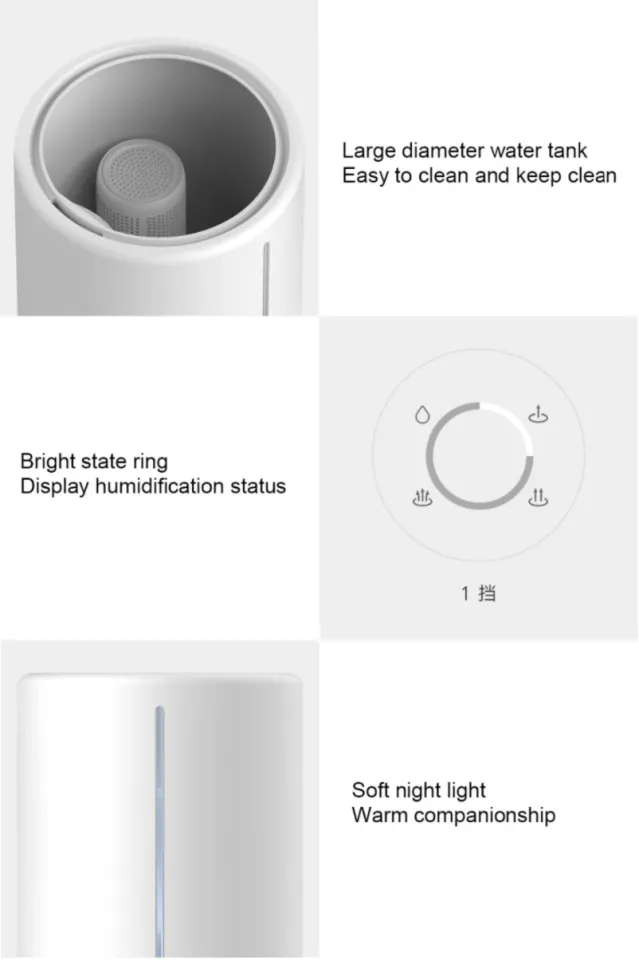 Xiaomi Mijia Smart Sterilization Humidifier S 4.5L - MJJSQ03DY Water Softening Resin Filter 3 Gear Spray Volume 450ml/h Low Noise with APP Control