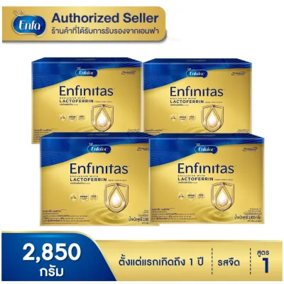 Enfalac Enfinitas นมผงเอนฟาโกร เอนฟินิทัส สูตร1 ชนิดจืด 2850 กรัม (จำนวน 4 กล่อง) MG