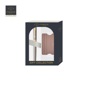 Parker Giftset IM Brushed Metal GT RB w/Mauve Card Holder | Rollerball Pen |