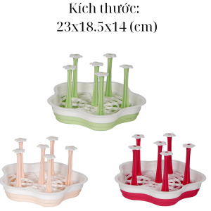 Giá úp ly cắm cốc nhựa hình hoa 46 nhánh 8 nhánh nhựa Việt Nhật 1318/1319