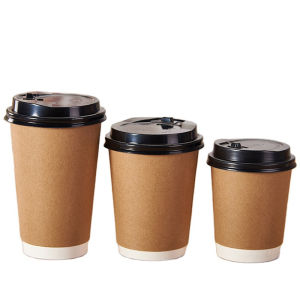 25pcs/8oz 12oz (16oz/20pcs)90mm double wall paper cup kraft/Paper Cups/Coffee Cups/ Milk Tea Cups - Kraft Coffee Cups