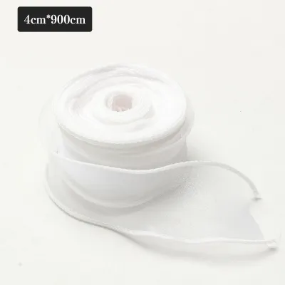 4cm*9yd Fishtail Ribbon Pure Color Floral Ribbon Flower Bouquet Wrapping DIY Packing Reben Wedding Decorative Ribbon