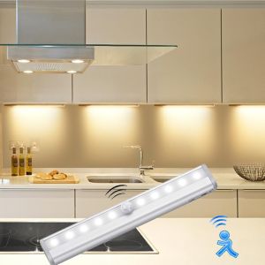 ♥Ready Stock +FREE♥ Smart ON Motion sensor LED Under Cabinet Light Body movement Detector Kitchen Led Light for Wardrobe Cupboard Indoor Wall Lamps