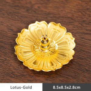 MINIAT Alloy Incense Holder Multi-Hole Lotus Shape Lotus Censer Simple Decorative Incense Burner Temples Home Office