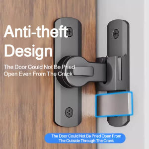 [Anti-Theft No Drill Installation] Aluminum Alloy Door Lock Latch/Rustproof Furniture Nopunch Aluminum Alloy Door Buckle/免打孔铝合金门锁扣