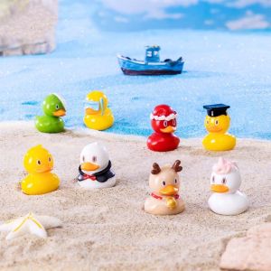 DIRKI Cute Mini Duck Figurines DIY Resin Crafts Micro Landscape Decoration Kids Gift Cartoon Duck Figurines Miniature Home Decor