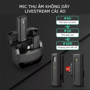 Micro không dây cài áo lọc tiếng ồn khử nhiễu kèm hộp sạc M8 Pro cao câp