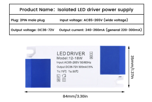LED Driver 2PIN Male 240mA-260mA Constant Current 1W 3W 5W 7W 12W 18W 20W 25W AC85-265V Power Supply For LED Lamps Lighting Transformers