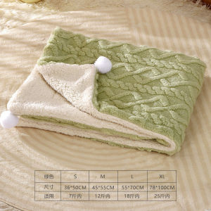 【select_sea】CODผ้าห่มสัตว์เลี้ยง เบาะสัตว์เลี้ยง เบาะนอนสำหรับสัตว์เลี้ยง เบาะนุ่มแมว สุนัขผ้าห่มแมว ตุ๊กตาสองด้านที่อบอุ่นและอบอุ่น