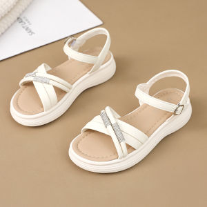 Sandals: Womens Summer Popular Style Wears Versatile Thick-soled Lace-up Flat-soled Soft-soled Forest Slippers