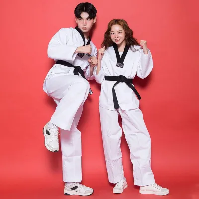 Pure Cotton High-Quality Taekwondo Clothing Childrens Adult Taekwondo Uniforms Karate Clothing