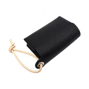 Compact Japanese Styles PU Leather Tissue Holder Foldable Paper Box Bag Adjustable Cord Tissue Travel Pouch