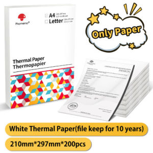 Phomemo M08F Portable PrinterLegit A4 Paper Printer Thermal Portable Printers Wireless for TravelCompact Bluetooth Mobile Printer Support 8.5" X 11" US Letter A4 Upgrade Inkless Small Printers Compatible with PhoneLaptop