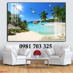 Tranh gạch 3d cảnh biển trang trí tường