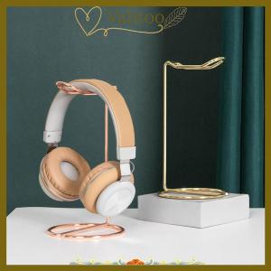 [Valitoo] หมวกกันน็อคสำหรับผู้ถือหูฟังไร้สายบลูทูธน่ารักที่วางหูฟังรองรับโลหะสีทอง