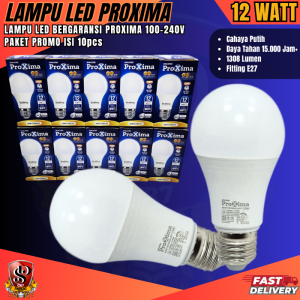PAKET HEMAT ISI 10 PCS Lampu LED Bulb 12W Proxima E27 / Bohlam LED Cahaya Putih Terang 12 WATT Original Proxima Isi 10 PCS