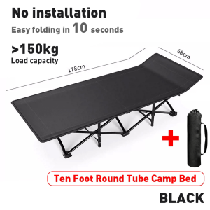 Folding Bed with Foam Heavy Duty Bed Outdoor Camping Bed Single Bed Adjustable Portable bed for Home
