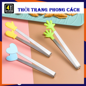 Kẹp Gắp Thức Ăn Mini - Kẹp Gắp Đồ Nóng Lạnh Bằng Silicon Và Thép Không Gỉ Hình Bàn Tay Trái Tim Cute - Cây Gắp Thức Ăn  Đồ Nóng  Nướng Thịt  Gắp Bánh Mì - Dụng Cụ Kẹp Thức Ăn
