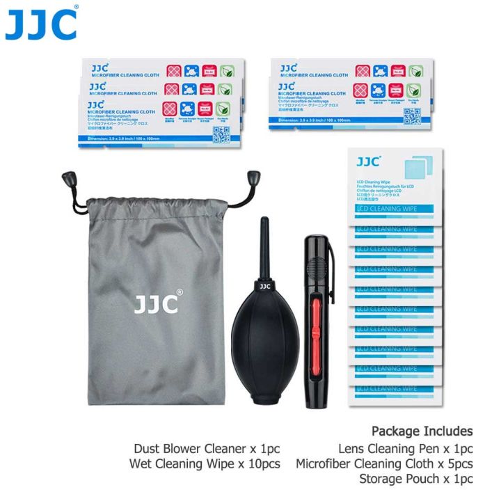 JJC CL-3(D) Lens Cleaning Kit With Carbon Pen, Dust Blower & Cloth – For Camera, Camcorder, Lens & Filters