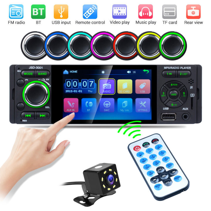 JSD-3001 1 DIN Bluetooth Car Radio 4.1 inch Touch Screen MP5 Player-Es –  ESLYYDS