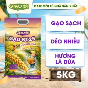 Gạo ST25 Hương Sữa Gạo Ơi Túi 5kg - Chính Hãng Gạo Thơm Ngon Dẻo Nhiều