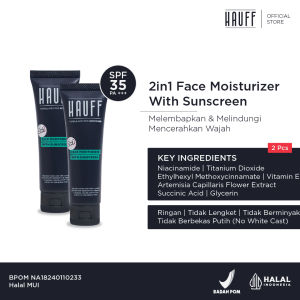 TWIN PACK - HAUFF 2in1 FACE MOISTURIZER WITH SUNSCREEN | SPF 35 PA +++ | Melembapkan & Melindungi Wajah
