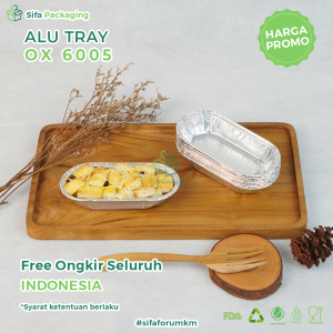 Alumunium Foil Tray Cup OX 6005 Pie Mini Macaroni Schotel Kue Roti Spaghetti Brulee isi 100 pcs