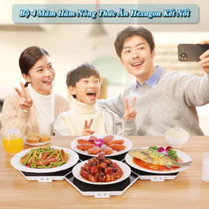 Bộ 4 Mâm Hâm Nóng Thức Ăn Hexagon Ghép Nối - EuroHome