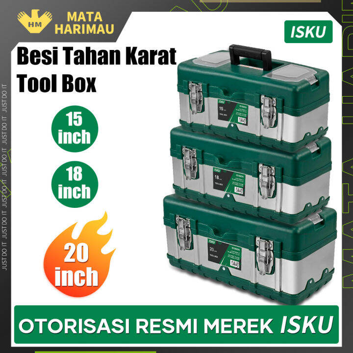 Isku Tool Box Besar Stainlees Inch Tahan Lama Toolbox Kotak