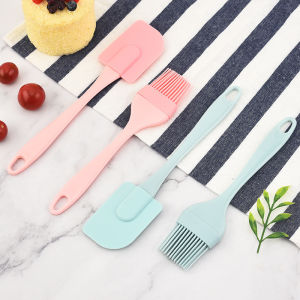 3PCS Cream Silicone Scraper DIY Bread Cake Butter Spatula Non-stick Mixer Oil Brush Kitchen Baking Tool
