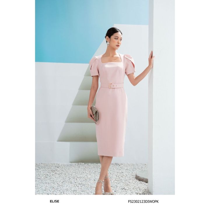 Chân váy xòe tafta hồng cạp xếp thiết kế Elise FS2210115BKWOPK | Lazada.vn