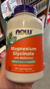 [BUY2 FREE1][100% ORIGINAL] NOW Magnesium Glycinate 180 Tablets 23261 Original USA Magnesium Supplement Support Nervous System & Muscle Health Fast Shipping Malaysia