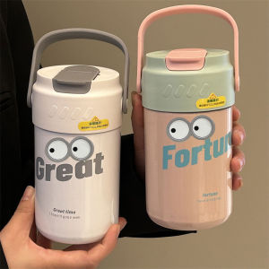 [Free Gift] 500มิลลิลิตรดอกไม้ชาถ้วยพลาสติก316สแตนเลสมูลค่าสูงฟางฉนวนกันความร้อนถ้วยแยกฟางชาแยกดื่มถ้วยแบบพกพาถ้วยที่มีเปลือกทนความร้อนและฉนวนซับภายใน