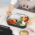 ECENTIO Tempat Makan 4 Grid Lunch Box Kotak Stainless Steel 304 1000ml. 