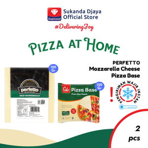 Perfetto Keju Mozzarella Cheese 120 Gr x Edo Adonan Pizza Base 120 Gr