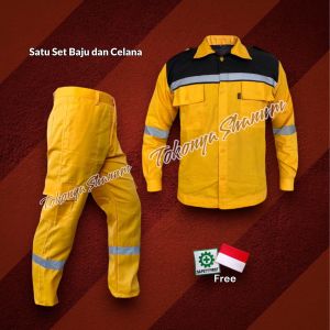 Wearpack Safety Atasan Kerja Lengan Panjang Kombinasi 2 warna Berkualitas Katelpak Atasan Scotlight Setelan Safety
