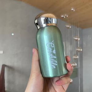 LZD  Girls Compact Mini Water Cup Electroplating Small round Cover 304 Stainless Steel Vacuum Pocket Vacuum Cup Wedding Gift Cup