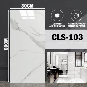 20pcs 30x60cm Self Adhesive 3D Marble Wall Sticker Waterproof PVC Tile for Kitchen Bathroom Decor