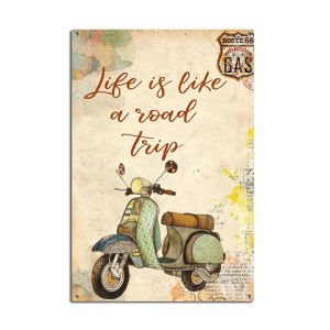 LEBI Retro Garden Art Metal Wall Decor with Floral Design and Inspirational Quote for Home Living Room Bedroom or Balcony Decoration