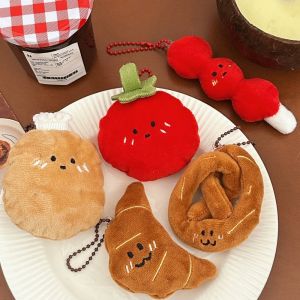 LUCKFRE Decoration Food Plush Keychain Potato Cartoon Bag Pendant Funny Soft Tomato Plush Key Chain Backpack Decor