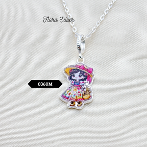 FLORA 0360M - [Có bán lẻ] Dây chuyền bạc ta hình công chúa Princess dành cho bé gái