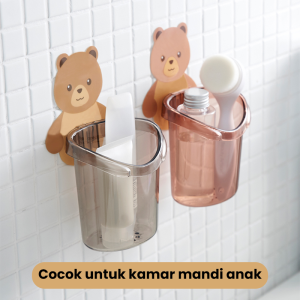 Inaso Tempat Sikat Gigi Tempel Wadah Odol Dinding Rak Gantung Penyimpanan Gelas Gantung Kamar Mandi HRD312