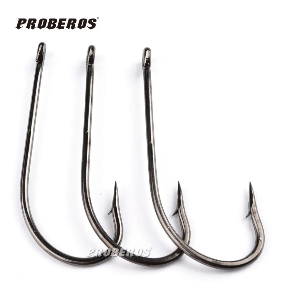 PROBEROS 100 PCS/Lot High Carbon Steel Fish Hook Brand Maruseigo Fishing  Hooks Size 1/0#-8/0# 1# Freshwater Salt Water Fishing Bait Hook Bass 9225