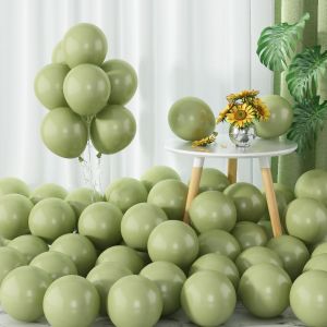 【Ready Stock】50pcs 10inch Retro Balloons Avocado Green Pink Latex Balloon For Birthday Party Baby Shower Wedding Decorations
