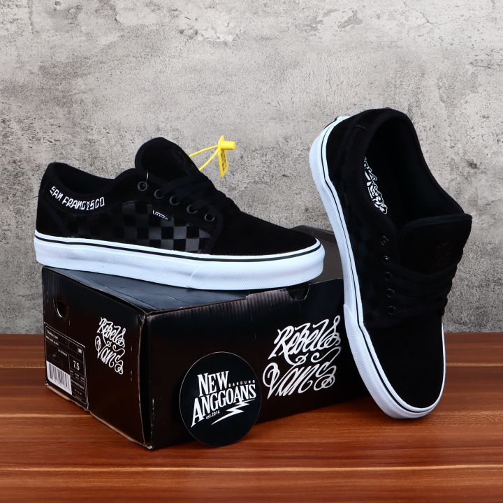 Sepatu Vans_Chukka Low Rebel Checkerboard Catur Black White