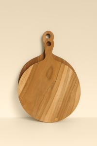Talenan Pizza Kayu Jati Bulat Diameter 20 / 25 / 30 cm – Alas Saji & Cutting Board Dapur