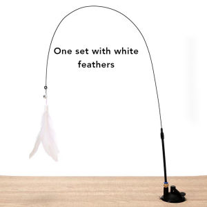 [SG SELLER] Cat Sucker Cat Teaser Self-Hi Feather Bite-Resistant Steel Wire Long Brush Holder with Bell Kittens Can Replacement
