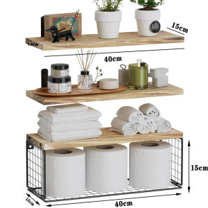 Towel Rack Shower Kitchen Rack Storage Wall Mounted Bathroom Shelf Organizer Space Aluminum Towel Rack Shower room Wooden Durable Wall Mounted Shelf