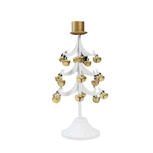 DJRGS Vintage Christmas Tree Bell Candlestick Iron Art Romantic Candle Holder Creative Stable Base Adornment Candle Stand Christmas Ambiance