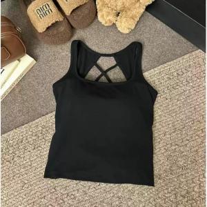 88027 เสื้อสายเดี่ยวมีบราในตัวเว้าหลังเซ็กซี่ ผ้านิ่มๆใส่สบาย Built-in Bra camisole